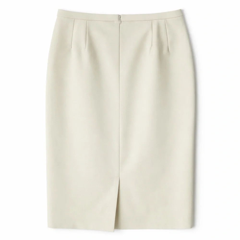 Brooks Brothers Cream Pencil Skirt Size 8 Woven in Italy Classic Tailored Khaki
